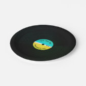 おもしろいな音楽的な一見のビニールの食べ物の記録プレートカバー ペーパープレート (アングル)