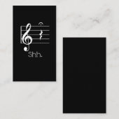 おもしろいな音楽Shh 4分休止符およびフェルマータのミュージシャン 名刺 (正面/裏面)