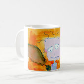 おもしろいな顔のマグ コーヒーマグカップ (正面左)