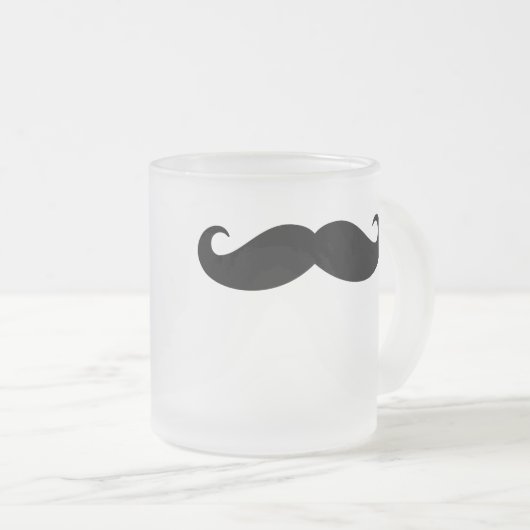 おもしろいな顔の口ひげの髭の顔の毛パターン フロストグラスマグカップ (正面右)