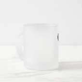 おもしろいな顔の口ひげの髭の顔の毛パターン フロストグラスマグカップ (正面左)