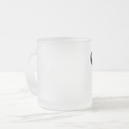 おもしろいな顔の口ひげの髭の顔の毛パターン フロストグラスマグカップ (正面左)