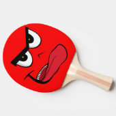 おもしろいな顔の赤い三重のNannerの卓球 卓球ラケット (横)