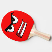 おもしろいな顔の赤く広い口の卓球 卓球ラケット (横)