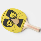 おもしろいな顔のMustachedマスク猫 卓球ラケット (横)
