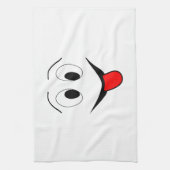 おもしろいな顔-黒および赤 キッチンタオル (縦)