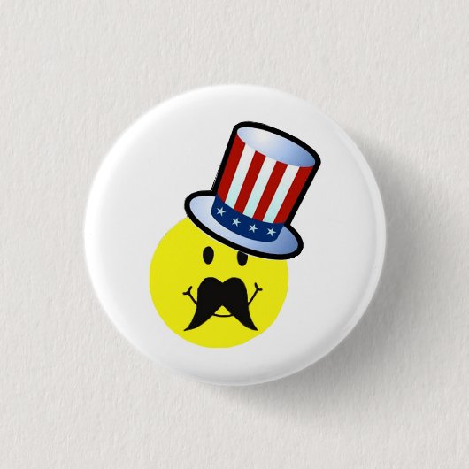 おもしろいな顔Pin/おもしろいな髭Pin 缶バッジ (正面)