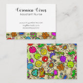 おもしろいな顕微鏡の実験室の有機体 名刺 (正面/裏面)