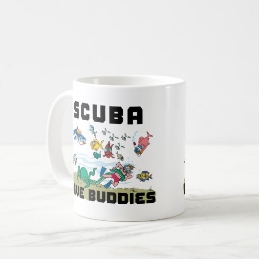 おもしろいな飛び込みの相棒のスキューバ飛び込みの相棒 コーヒーマグカップ (正面左)