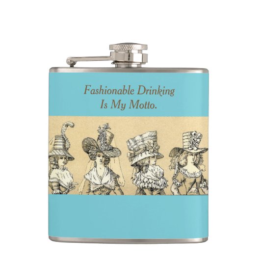 おもしろいな飲むアルコール引用文のレトロの女性のファッション フラスク (正面)