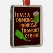 おもしろいな飲むビール メタルオーナメント (右)