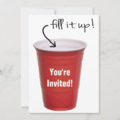 おもしろいな飲む空のコップの酒宴のパーティー 招待状 (正面)