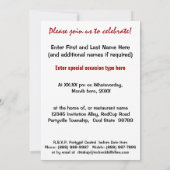 おもしろいな飲む空のコップの酒宴のパーティー 招待状 (裏面)