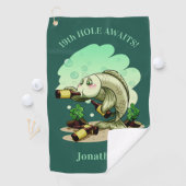 おもしろいな飲む魚カスタムな文字及び色のゴルフタオル ゴルフタオル (インサイチュ)