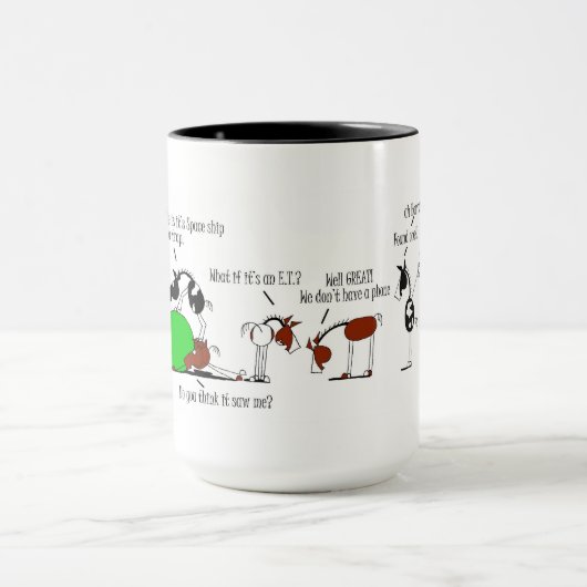 おもしろいな馬およびろばの漫画 マグカップ (中央)