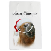 おもしろいな馬のクリスマス ミディアムペーパーバッグ (正面)