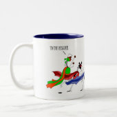 おもしろいな馬のスーパーヒーローの漫画 ツートーンマグカップ (左)