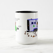 おもしろいな馬のトレーラーのローディングの漫画 マグカップ (中央)