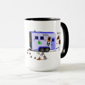 おもしろいな馬のトレーラーのローディングの漫画 マグカップ (正面右)