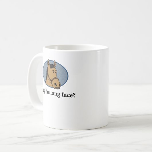 おもしろいな馬のマグ: なぜ長い顔か。 コーヒーマグカップ (正面左)