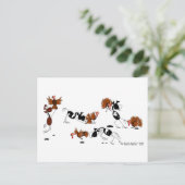 おもしろいな馬の野生のトルコの追跡の漫画の郵便はがき ポストカード (スタンド正面)