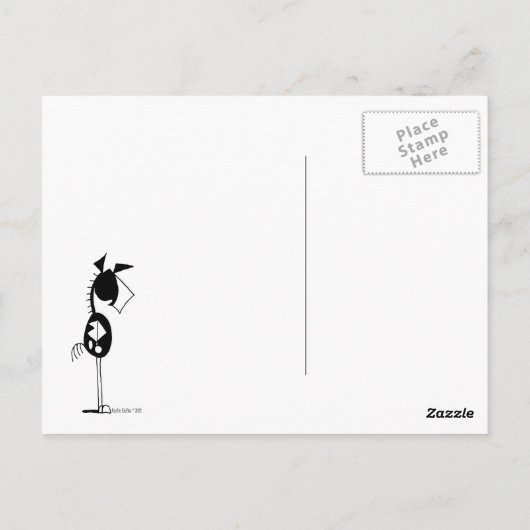 おもしろいな馬の野生のトルコの追跡の漫画の郵便はがき ポストカード (裏面)