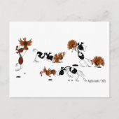 おもしろいな馬の野生のトルコの追跡の漫画の郵便はがき ポストカード (正面)