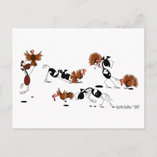 おもしろいな馬の野生のトルコの追跡の漫画の郵便はがき ポストカード (正面)