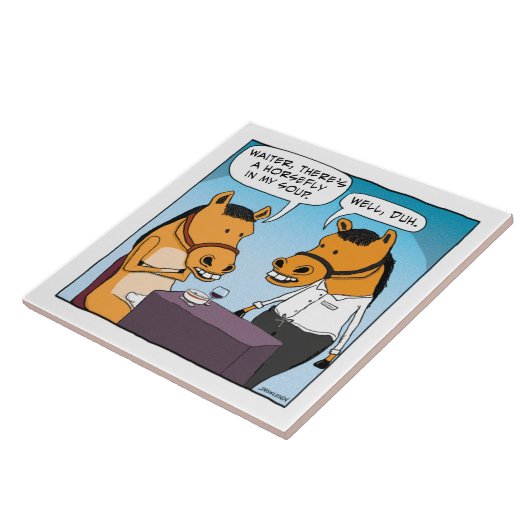 おもしろいな馬はスープのアブについて不平を言います タイル (側面)