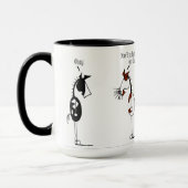 おもしろいな馬及びヤマアラシの漫画 マグカップ (左)