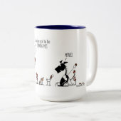 おもしろいな馬及び子供のヤギの漫画 ツートーンマグカップ (正面右)