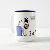 おもしろいな馬及び子供のヤギの漫画 ツートーンマグカップ (正面左)