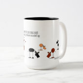 おもしろいな馬及び牛漫画のマグ ツートーンマグカップ (正面右)