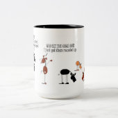 おもしろいな馬及び牛漫画のマグ ツートーンマグカップ (中央)