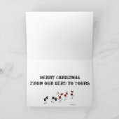 おもしろいな馬及び蝶クリスマスの漫画カード シーズンカード (内部)