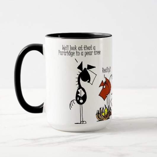 おもしろいな馬及び鶏のマグ マグカップ (左)