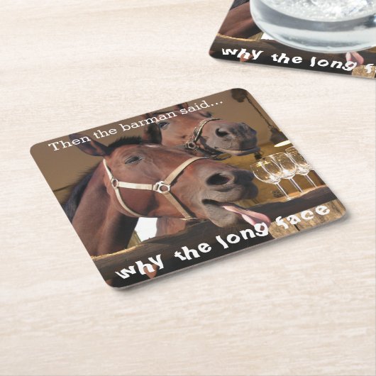 おもしろいな馬 スクエアペーパーコースター (アングル)