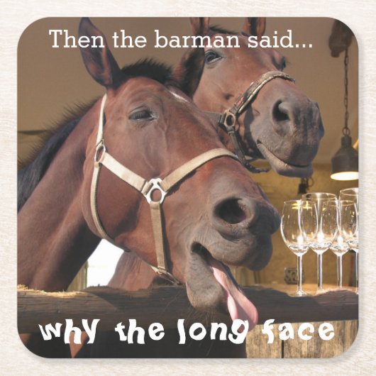 おもしろいな馬 スクエアペーパーコースター (正面)
