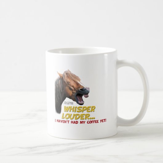おもしろいな馬: 大声でささやき、コーヒー無し コーヒーマグカップ (右)