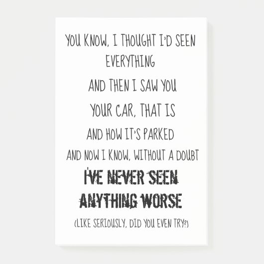 おもしろいな駐車ポスト・イット ポストイット (正面)