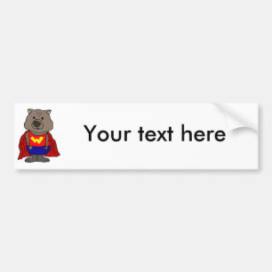 おもしろいな驚異のWombatのスーパーヒーローの漫画の芸術 バンパーステッカー