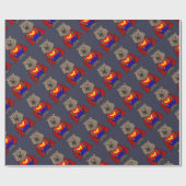 おもしろいな驚異のWombatのスーパーヒーローの漫画の芸術 ラッピングペーパー (フラット)