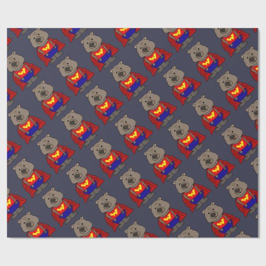 おもしろいな驚異のWombatのスーパーヒーローの漫画の芸術 ラッピングペーパー (フラット)