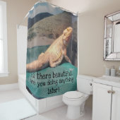 おもしろいな髭があるドラゴンの写真の気のあるそぶりをしたな引用文 シャワーカーテン (インサイチュ)