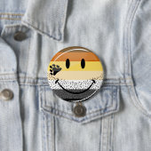 おもしろいな髭がある幸せで陽気なくまのプライドの旗 缶バッジ (インサイチュ)