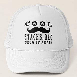 おもしろいな髭のカッコいいStache Broはそれを再度育てます キャップ