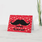 おもしろいな髭のバレンタインデーのヒップスターのハートカード シーズンカード (正面)