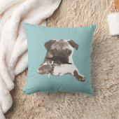 おもしろいな髭のパグ クッション (ブランケット)