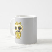おもしろいな髭のフクロウ コーヒーマグカップ (正面左)