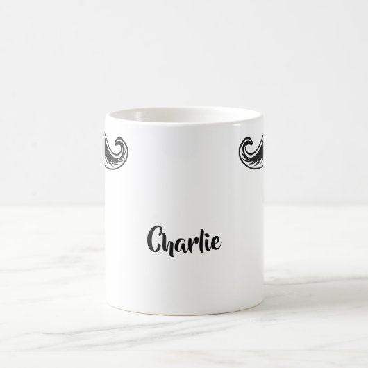 おもしろいな髭の名前をカスタムするのマグ コーヒーマグカップ (中央)